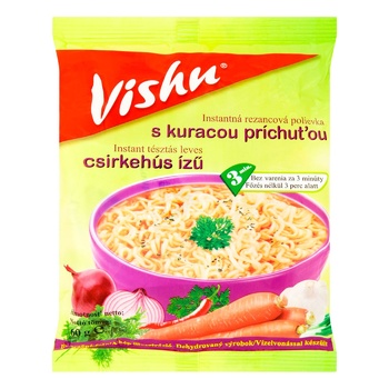 Локшина Vishu швидкого приготування зі смаком курки 60г