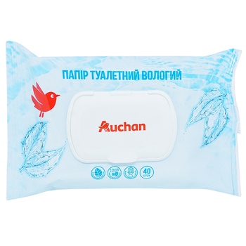 Туалетний папір вологий Auchan 40шт