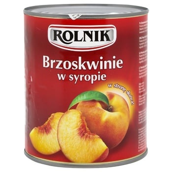 Rolnik Peaches Halves in Syrup 820g - buy, prices for MegaMarket - photo 1