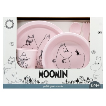 Набір посуду Petit Jour Paris Moomin дитячий подарунковий рожевий 5 предметів - купити, ціни на WINETIME - фото 2