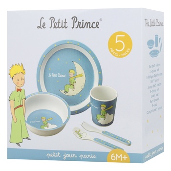 Petit Jour Paris Le Petit Prince Children's Gift Blue Dinnerware 5-piece Set