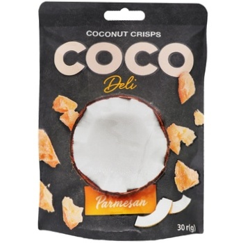 Чипси кокосові Coco Deli солоні з сиром пармезан 30г