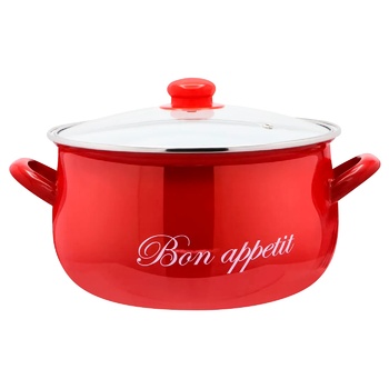 Bon Appetit 2234C Red Pot with Glass Lid 5.7l - buy, prices for - photo 1