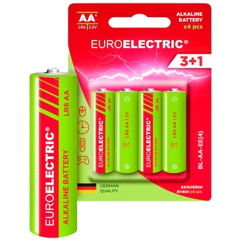 Батарейки Euroelectric щелочные АА 1,5V LR6 4шт - купить, цены на ЕКО Маркет - фото 2