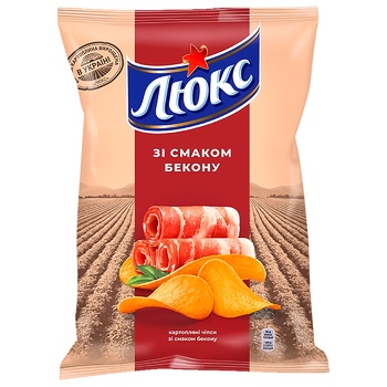 Lux Bacon Flavored Potato Chips 133g - buy, prices for Tavria V - photo 1