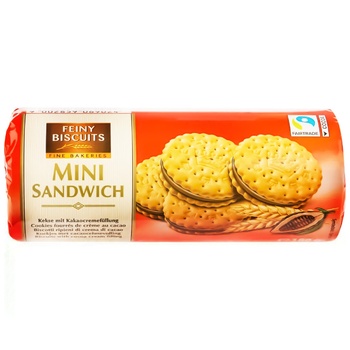 Печиво Feiny Biscuits Міні з какао-кремовою начинкою 180г - купити, ціни на Auchan - фото 1