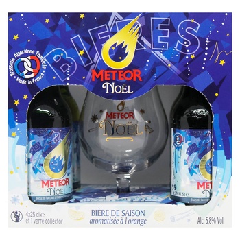 Пиво Meteor Christmas Beer светлое фильтрованное 5,8% 4шт х 250мл + 1 бокал - купить, цены на - фото 2