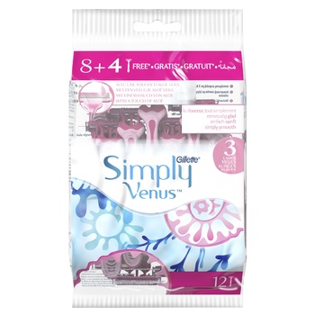 Gillette Simply Venus Razors 3 Blades 12pcs - buy, prices for Za Raz - photo 8