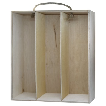 Wine Maxi Plywood Box with Three Compartments - buy, prices for - photo 4