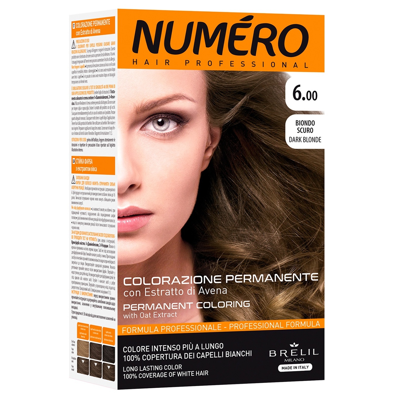 

Краска для волос Brelil Professional Numero 6.00 Dark blonde Темный блонд 140 мл