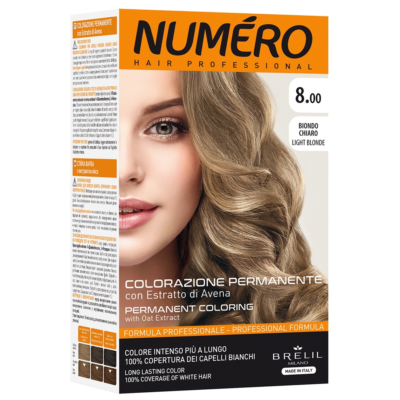 

Краска для волос Brelil Professional Numero 8.00 Light blonde Светлый русый 140мл
