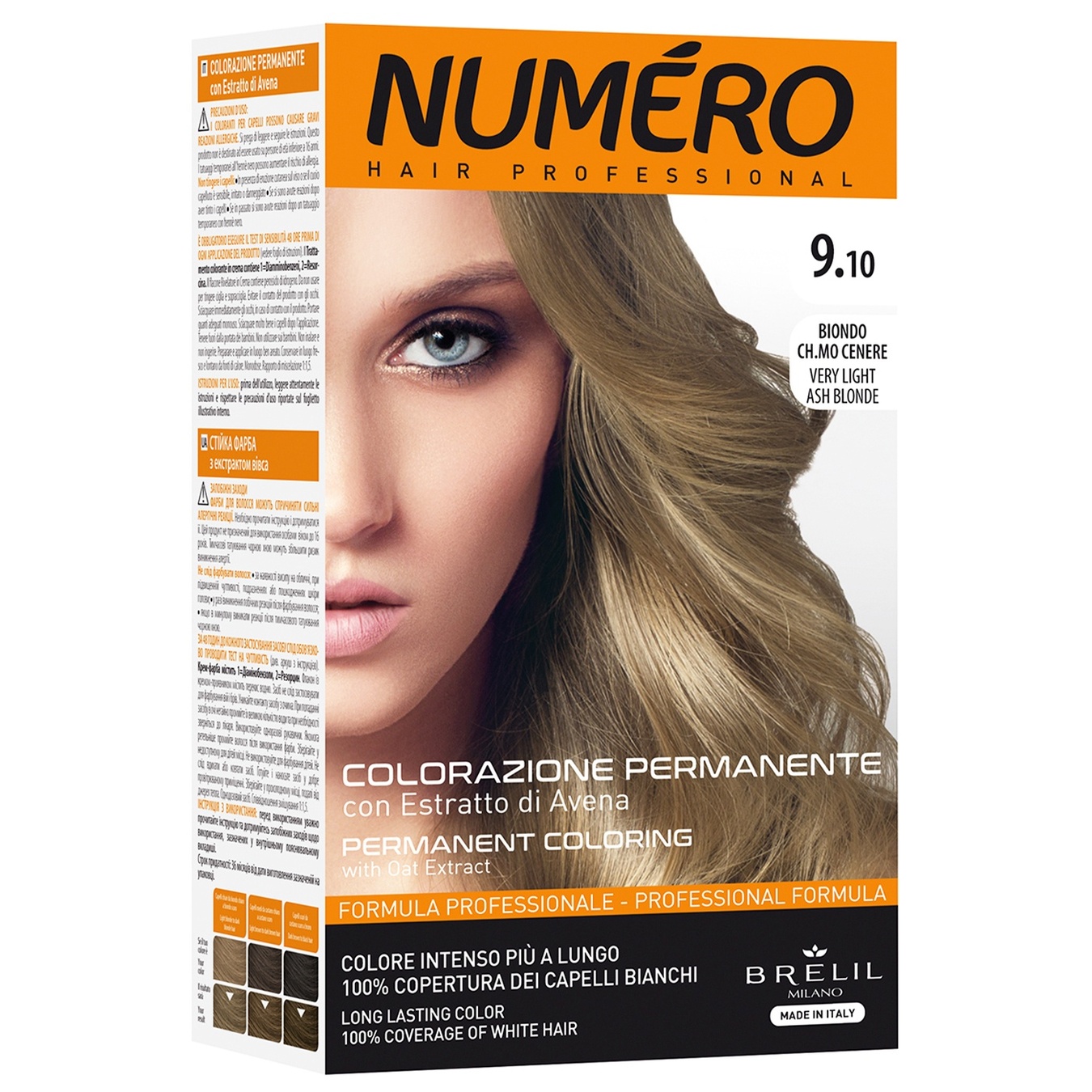 

Краска для волос Brelil Professional Numero 9.10 Very light ash blonde Ультрасветлый пепельный блонд 140мл