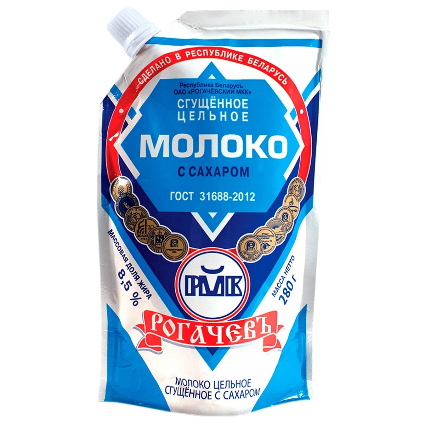 

Молоко сгущенное Рогачевъ цельное с сахаром 8.5% 280г