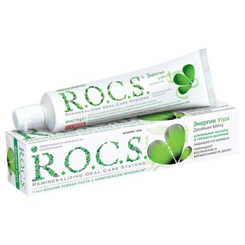 R.O.C.S. Morning Energy Double Mint Toothpaste 74g - buy, prices for NOVUS - photo 3