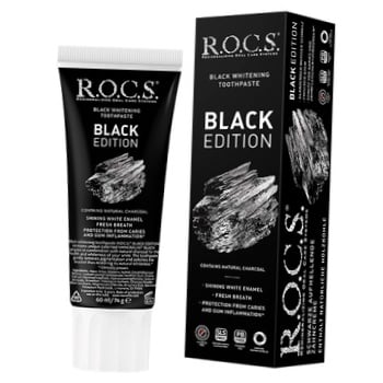 Зубна паста R.O.C.S. Black Edition Черная отбеливающая 74г - купить, цены на Auchan - фото 2