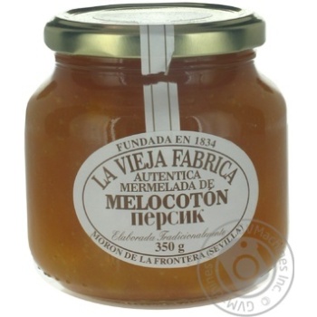 jam la vieja fabrica peach 350g glass jar Spain