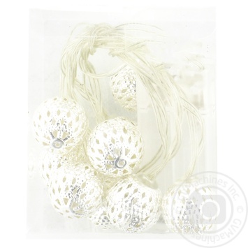 Led Metal Balls Electrogarland on Batteries 10 Lamps 2.5m - buy, prices for MegaMarket - photo 1