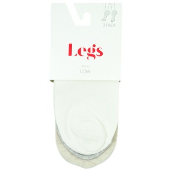 Носки женские Legs Low р.36-40 3шт milk/melange - купить, цены на ULTRAMARKET - фото 1