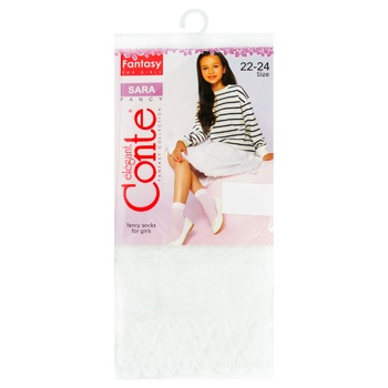 Conte Elegant Sara Bianco Socks for Girls Size 22-24 - buy, prices for ULTRAMARKET - photo 1