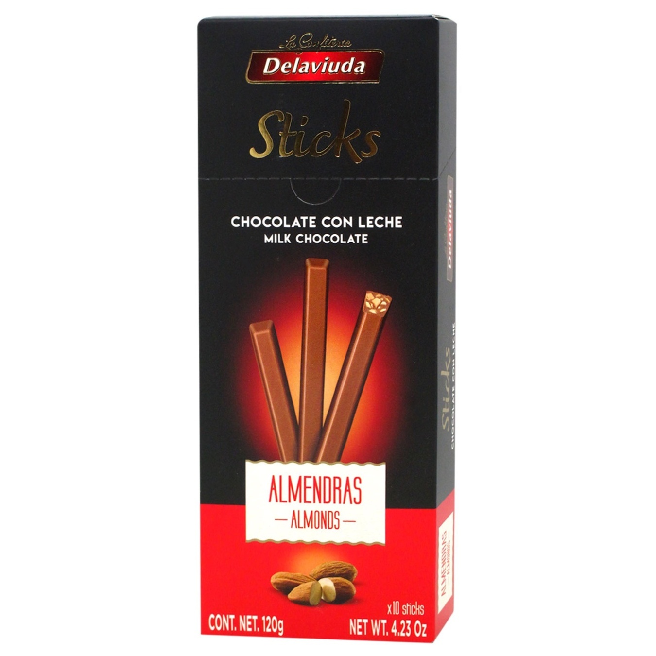 

Цукерки Delaviuda Sticks мигдаль 120г х12