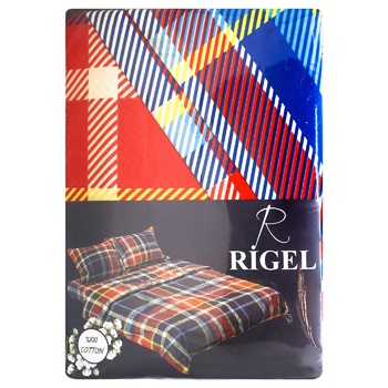 Комплект постільної білизни Rigel Клітинка синя - купити, ціни на - фото 1