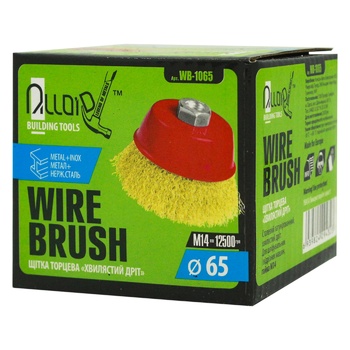 Щетка Alloid Wire Brush торцевая волнистая проволока М14 65мм - купить, цены на МегаМаркет - фото 1