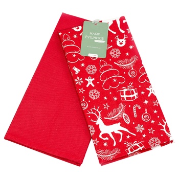 Home Line New Year Set of Towels Cotton 45x60cm red - buy, prices for - photo 2