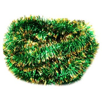 Green and Gold Christmas Tinsel Decoration 25mm 2.6m - buy, prices for ULTRAMARKET - photo 1