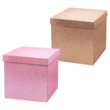 Коробка праздничная с блестками -7 - купить, цены на - фото 1