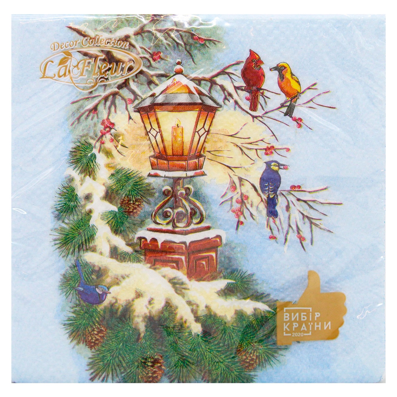 

Салфетка La Fleur Фонарь и птицы 33х33см 16шт