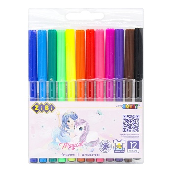 ZiBi Smart Line Magic Felt Pens 12colors - buy, prices for Za Raz - photo 1