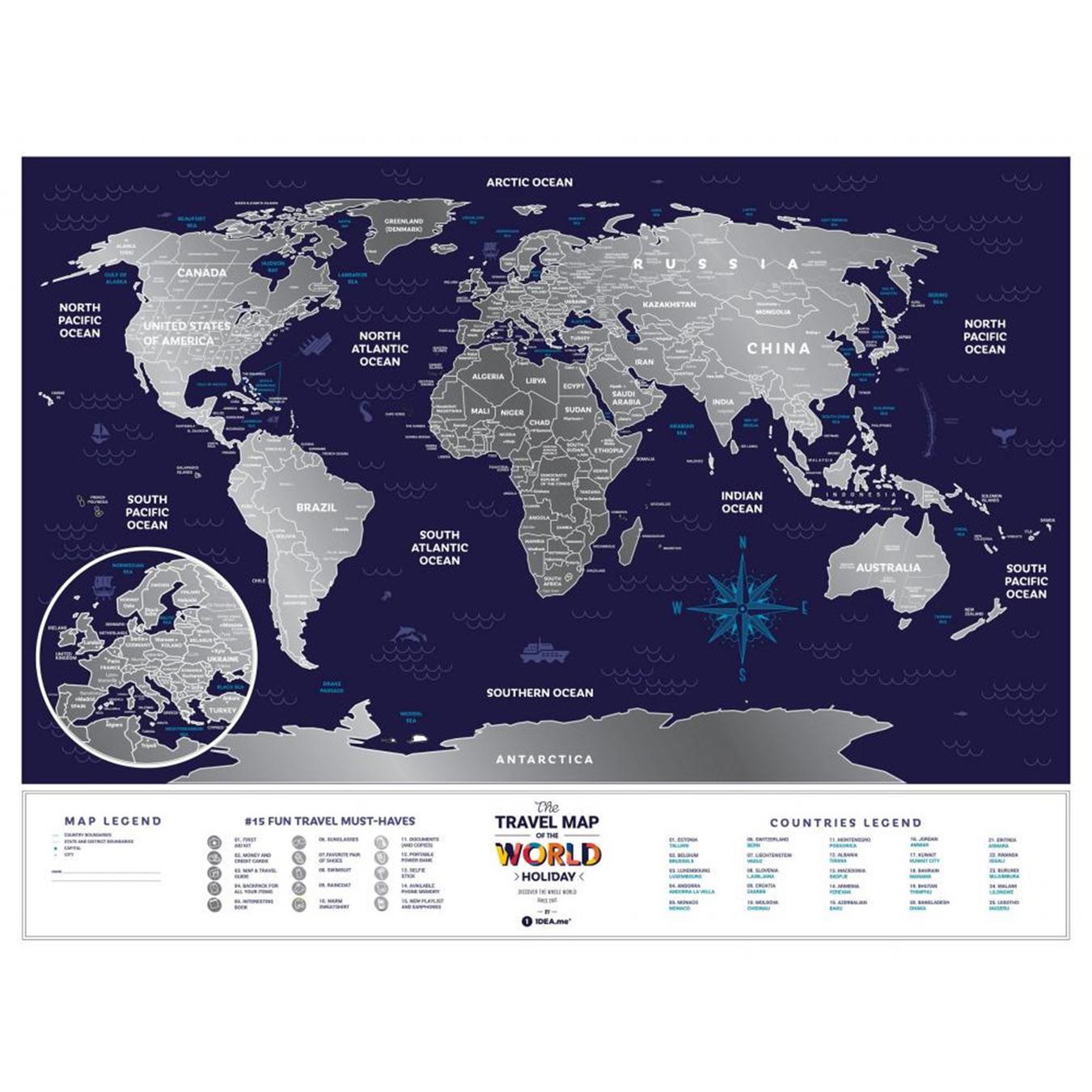

Скретч-карта мира 1DEA.me Travel Map Holiday World англ