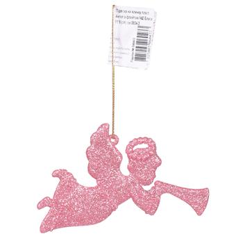 Підвіска на ялинку Ангел з флейтою №2 Блиск пластикова 11х6см - купити, ціни на Таврія В - фото 2