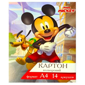 Картон цветной Тетрада Disney А4 14 цветов - купить, цены на Auchan - фото 1