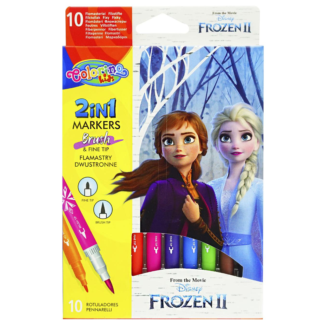 

Фломастеры Colorino Frozen II двухсторонние 10 цветов 10шт