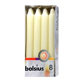 Bolsius Table Ivory Candle Set 180/21.3 8pcs - buy, prices for COSMOS - photo 1