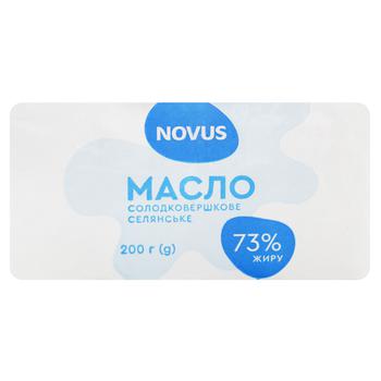 Масло Novus Крестьянское сладкосливочное 73% 200г - купить, цены на NOVUS - фото 2