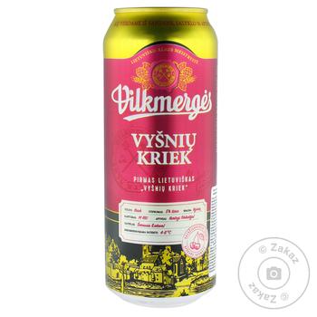 Пиво Vilkmerges Kriek Cherry темное фильтрованное 5% 0,5л - купить, цены на Auchan - фото 1