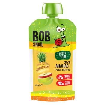 Смузі Bob Snail ананас-груша-яблуко 120г - купити, ціни на МегаМаркет - фото 1