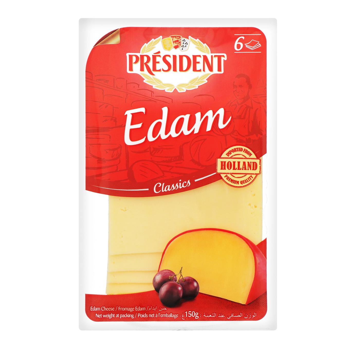 

Сыр President Edam твердый ломтями 40% 150г