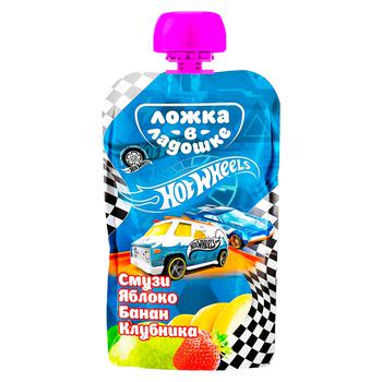 Смузи Ложка в Ладошке Hot Wheels Яблоко-банан-клубника 115г - купить, цены на - фото 1