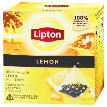 Чай черный Lipton Лимон 1,7г*20шт - купить, цены на Идеал - фото 1