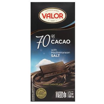 Шоколад черный Valor с солью 70% 100г - купить, цены на NOVUS - фото 1