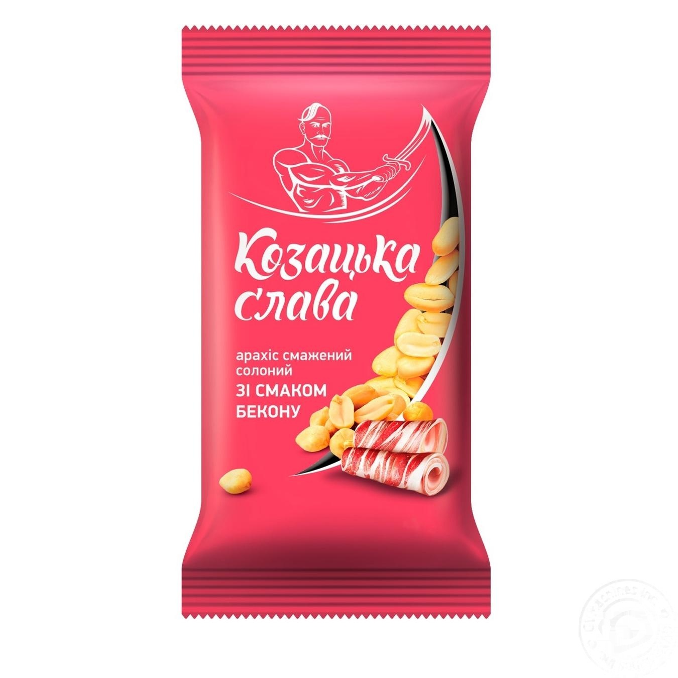 

Арахіс Козацька Слава смажений солоний зі смаком бекону 180г