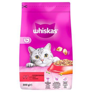 Корм сухий Whiskas з яловичиною для дорослих котів 300г