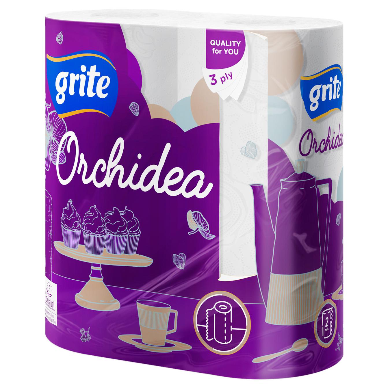 

Полотенца бумажные Grite Orchidea Gold трехслойные 65отрывов 2шт