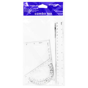 Набір геометричний лінійка, 2 косинці, транспортир - купити, ціни на КОСМОС - фото 1