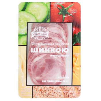 Шинка Бащинський МК Мармурова варена в/г 150г - купити, ціни на Auchan - фото 1