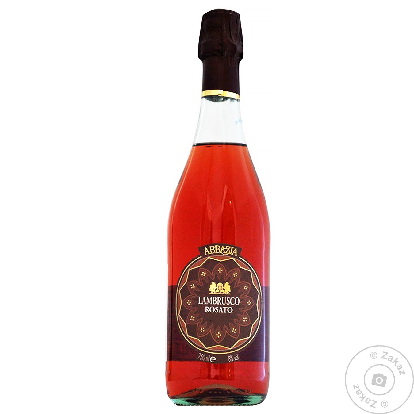 

Вино игристое Abbazia Lambrusco Rosato розовое полусухое 8% 0,75л