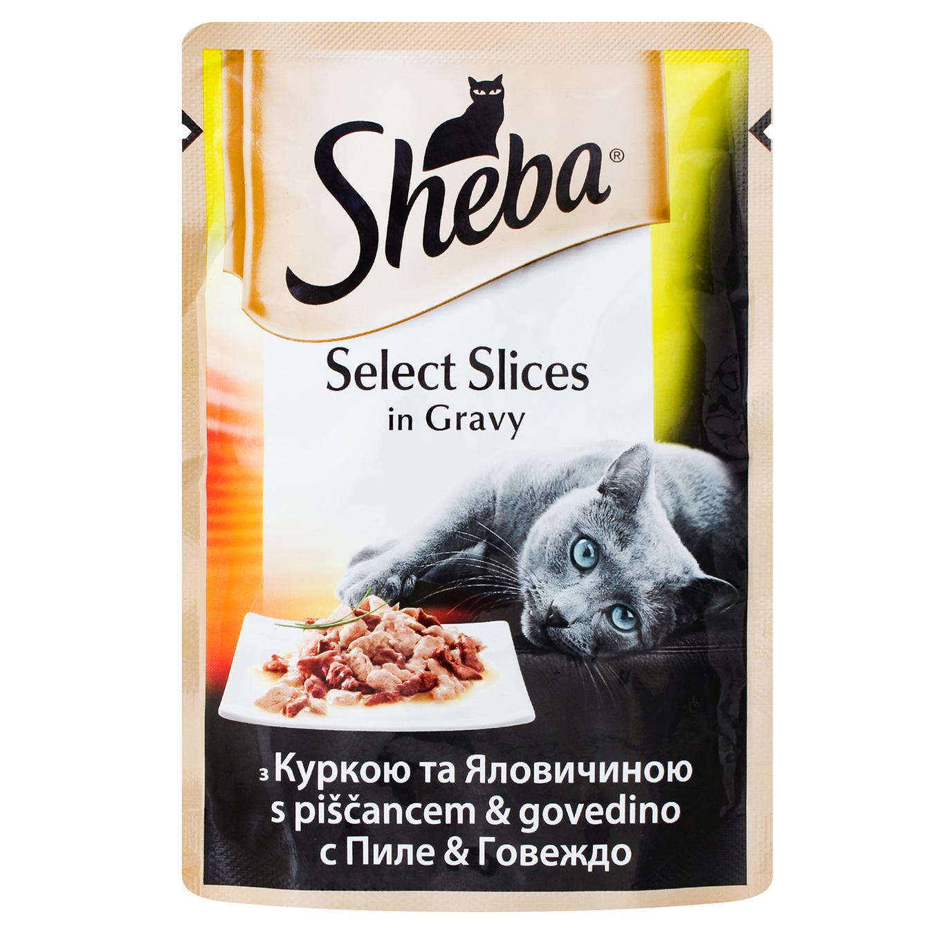 

Корм Sheba с говядиной в соусе 85г